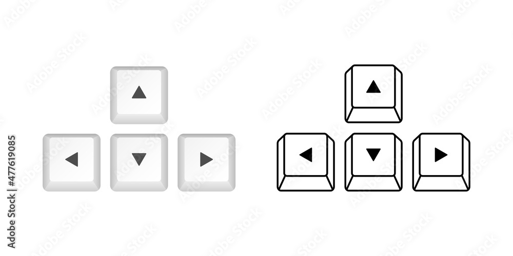 Fototapete arrows computer keyboard buttons. desktop interface. web icon. gaming and cybersport. vector stock i