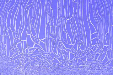 textures of old or incorrectly mixed cracked paint, blue color, background