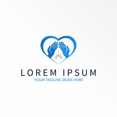 Line art Love and Hands pray image graphic icon logo design abstract concept vector stock. Can be used as a symbol related to hope or religion.