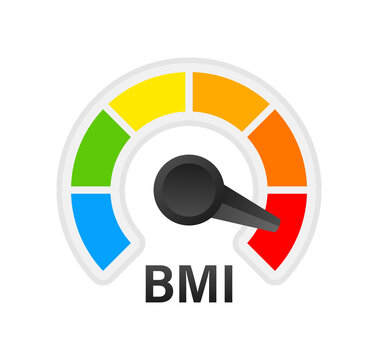 Indikator bmi on white background. Chart concept. Vector icon.