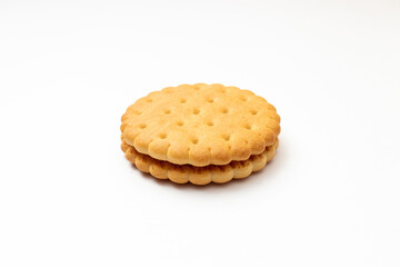 two-layer cookies on a white background 