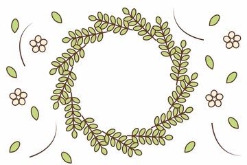 floral frame Flower and  green