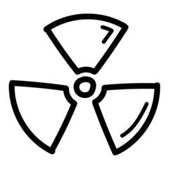 Fototapeta premium Hand drawn chemical radiation icon in doodle style isolated.