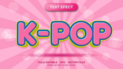 3D editable text effect and font style template, k-pop themed