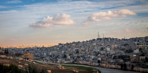 View of many buildings in Amman, Jordan