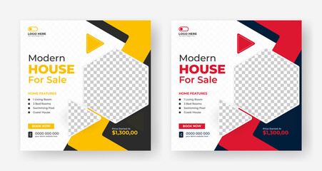 Real Estate social media sale banner design template