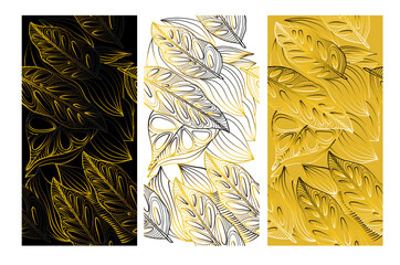 Seamless-Floral-Tropical-Gold-Black-Pattern-Background