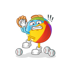 beach ball baseball pitcher cartoon. cartoon mascot vector