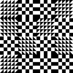 Fototapeta premium Black and white checkerboard pattern. Vector of checker-type blocks creating a decor pattern.