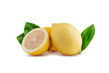 yellow lemon isolated on white background
