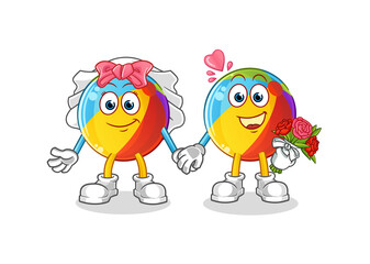 Obraz premium beach ball wedding cartoon. cartoon mascot vector