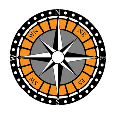compass icon for all conceivable use black white
