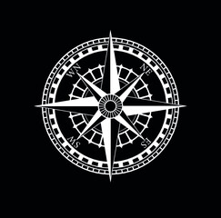 compass icon for all conceivable use black white
