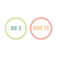 Dos and Donts on white background Vector illustration