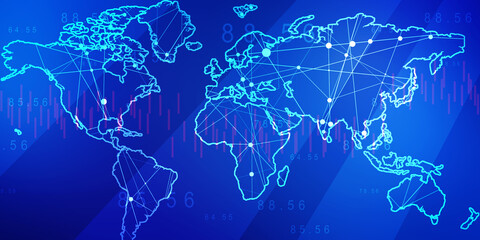 2d illustration world map abstract background
