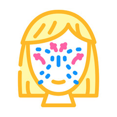 lifting face skin color icon vector. lifting face skin sign. isolated symbol illustration