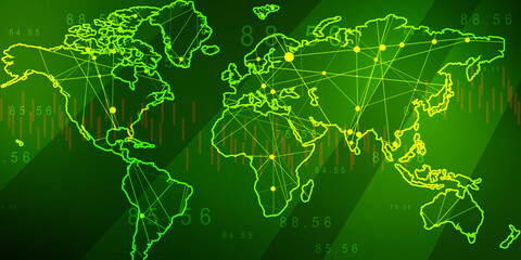 2d illustration world map abstract background