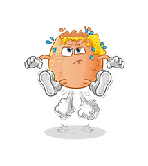 Fototapeta premium broken egg fart jumping illustration. character vector