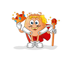 Obraz premium broken egg king vector. cartoon character