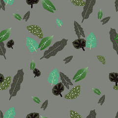 beautiful seamless pattern of leaves