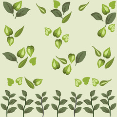 Naklejka premium beautiful pattern of cutleaf and leaves