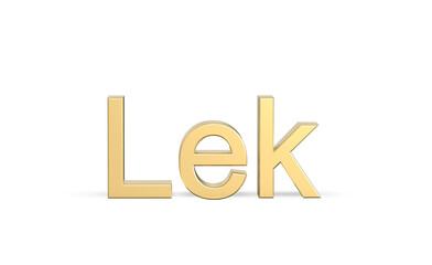 Currency symbol of Albania, Albanian Lek sign in Gold - 3d rendering, 3d Illustration
