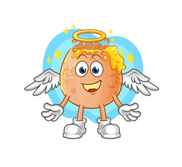 broken egg angel with wings vector. cartoon character