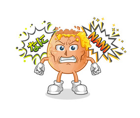 broken egg anime angry vector. cartoon character