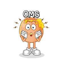 broken egg Oh my God vector. cartoon character