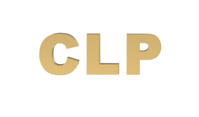 Currency symbol of Chile ,Chile peso sign in Gold - 3d rendering, 3d Illustration