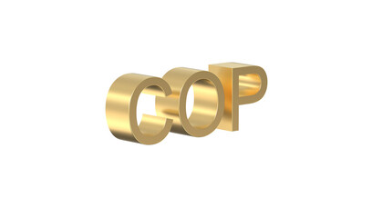 Currency symbol of Colombia, Colombian peso sign in Gold - 3d rendering, 3d Illustration 