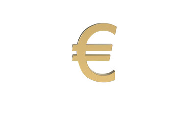 Currency symbol of European union , Euro sign in Gold - 3d rendering, 3d Illustration 