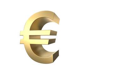 Obraz premium Currency symbol of European union , Euro sign in Gold - 3d rendering, 3d Illustration 