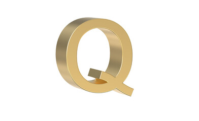 Currency symbol of Guatemala, Guatemalan quetzal sign in Gold - 3d rendering, 3d Illustration 