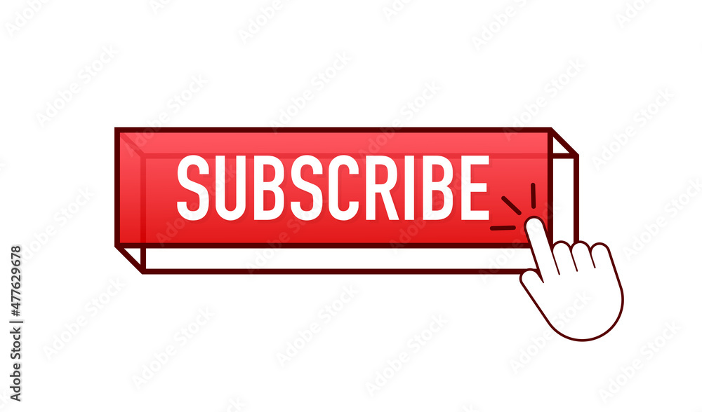 Poster subscribe button for marketing design. live streaming button. vector concept. live stream logo.