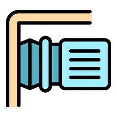 Screw water pump icon. Outline screw water pump vector icon color flat isolated