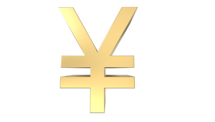 Currency symbol of japan yen in Gold - 3d rendering, 3d Illustration  © Manish