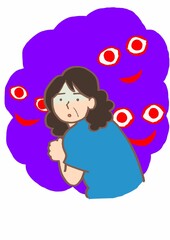 統合失調症　被害妄想のある女性