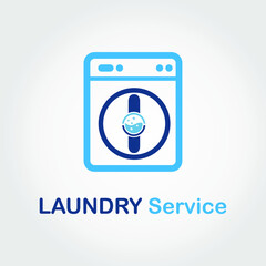 Initial I Letter with Bubble and shiny icon on the Laundry Machine for Laundry, Cloth Cleaning Washing Service Simple Minimalist Logo Template Idea