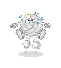 volleyball fart jumping illustration. character vector