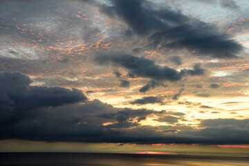Colorful abstract clouds at sunset.