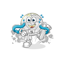 volleyball runner character. cartoon mascot vector