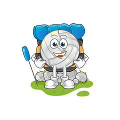 volleyball go camping mascot. cartoon vector
