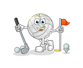 volleyball playing golf vector. cartoon character