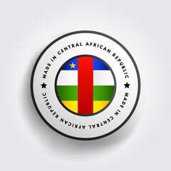 Made in Central African Republic text emblem badge, concept background