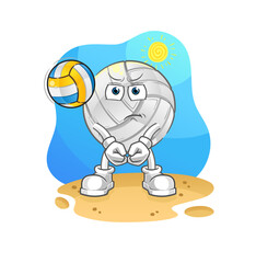 volleyball play volleyball mascot. cartoon vector