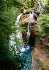 Waterfall in te mountain in Ordesa and Monte Perdido