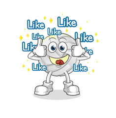 volleyball give lots of likes. cartoon vector