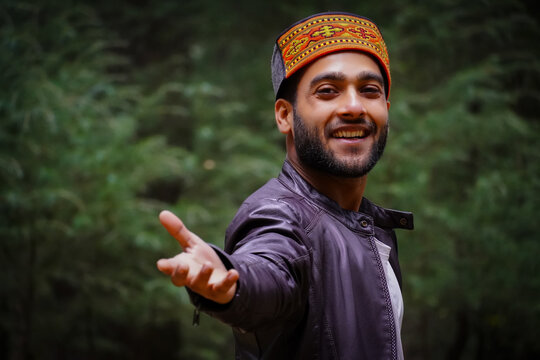 Portrait himachali boy on the street in Himalayan