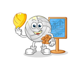 volleyball Architect illustration. character vector
